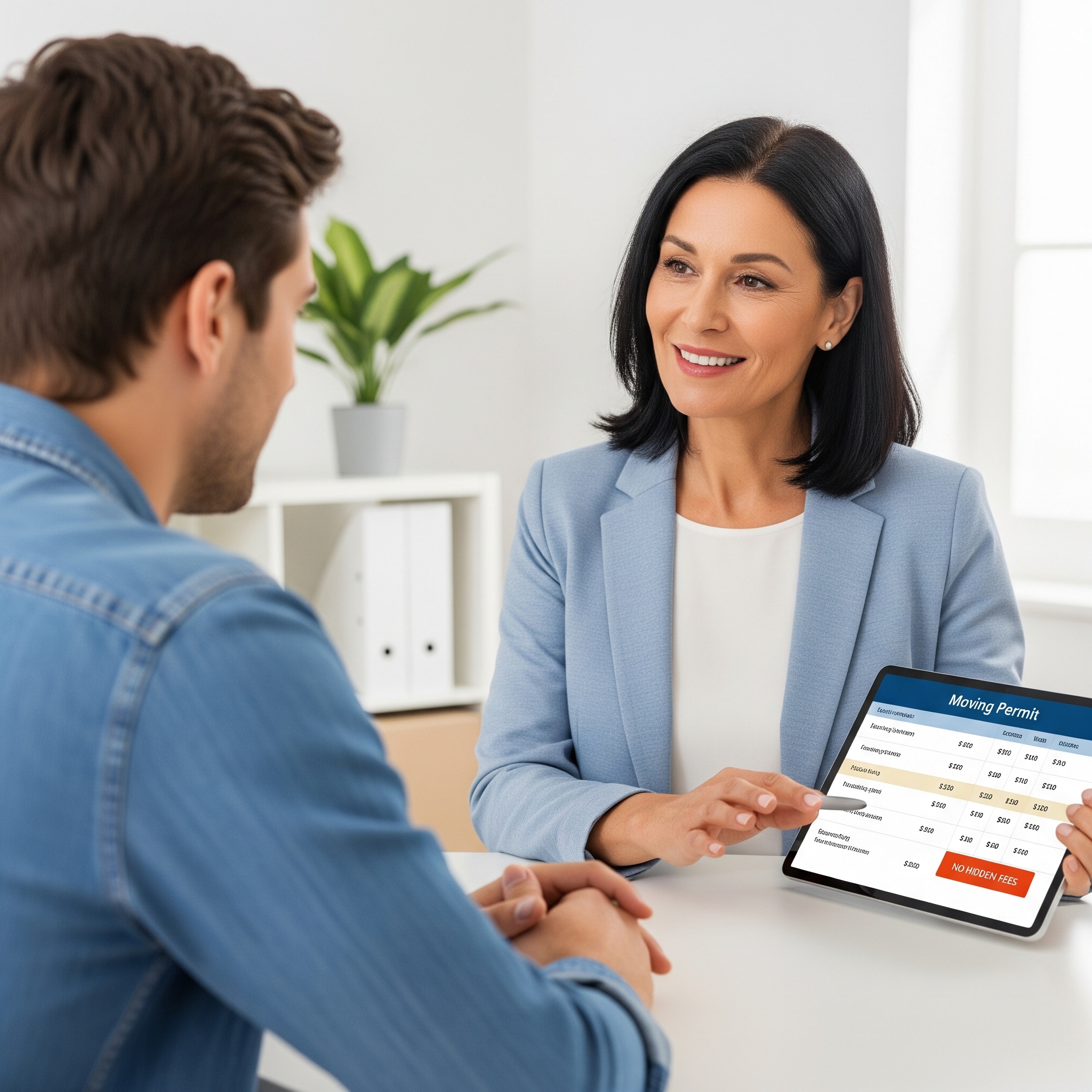 Mover assisting with office equipment